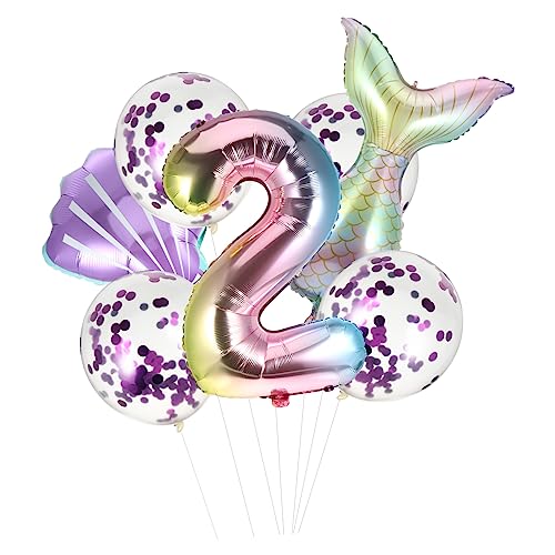 LABRIMP 7 Teiliges Set Aus Aluminiumfolie Luftballon Dekoration Für Kreative Party Accessoires Und Fotorequisiten Perfekt Für Jubiläumsfeiern Und Themenpartys von LABRIMP