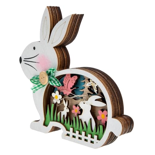 LABRIMP Desktop Ornament Ostern Bunny Decor Solar Kaninchen Figuren Bunny Ornament für Home Office Dekorationen von LABRIMP