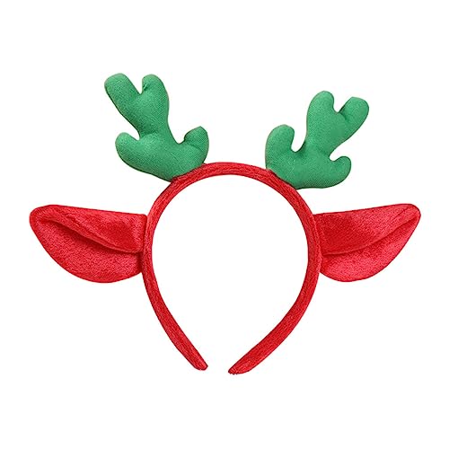 LABRIMP Geweih Stirnband Weihnachtsparty-kopfreifen Weihnachtsfeier Liefert Rollenspiel-geweih-stirnbänder Weihnachtsbedarf Hirsch Haarband Kostüm Für Kinder Geweih Haarband Plüsch Green von LABRIMP