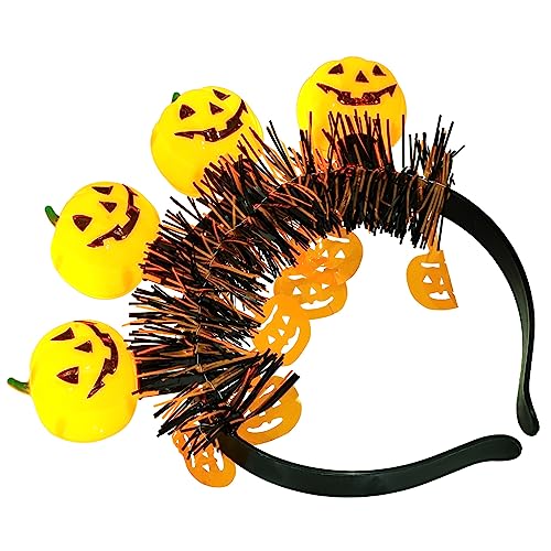 LABRIMP Halloween-kürbis-geist-gesichts-stirnband Lametta Haarband Tag Der Toten Stirnband Halloween Leuchtendes Stirnband Halloween-haarreifen Geisterspinnen-kopfschmuck Plastik von LABRIMP