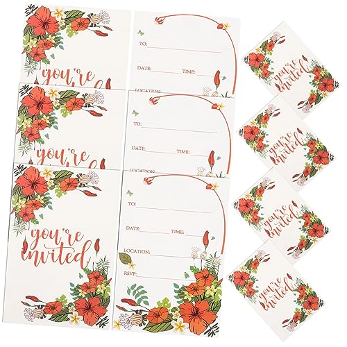 LABRIMP 10 Blatt Einladungskarten mit Blumenmuster für Hochzeit Party Festival Dickes Stabiles Papier von LABRIMP