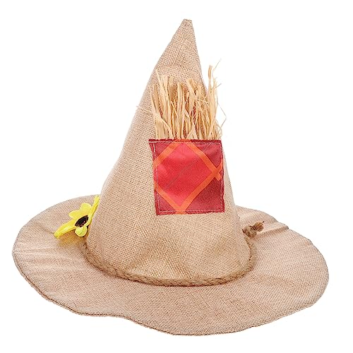 LABRIMP Jute-Hut männliches Hexenkostüm Hexenhut für Damen ausgefallene Hüte Partyhüte für Kinder halloween costume halloween kleidung Hexen-Cosplay-Hut geschmeidiger Hexenhut Leinen- von LABRIMP