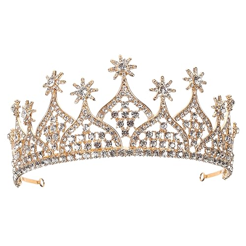 LABRIMP Kronen Für Frauen Kuchen Frauen-tiara Hochzeit Braut Dekore Tiara Für Braut Kopfschmuck Für Die Braut Tiaras Brautduschendekoration Roségold Brautschleier Mode Strasssteine Golden von LABRIMP