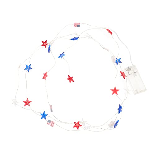 LABRIMP Lichterketten-Tageslicht LED Memorial White Decor Of For Lights Fairy Supplies Patio Festival Stars Th July Party American Star Dekorationen Fourth Garden Outdoor Theme Patriotic von LABRIMP