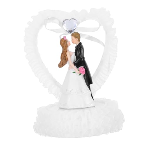 LABRIMP Romantischer Hochzeitstorte Topper Braut Und Bräutigam Figur Aus Harz Dekoratives Paar Ornament Für Hochzeiten Tortenaufleger Für Hochzeitsfeiern Und Feierlichkeiten von LABRIMP