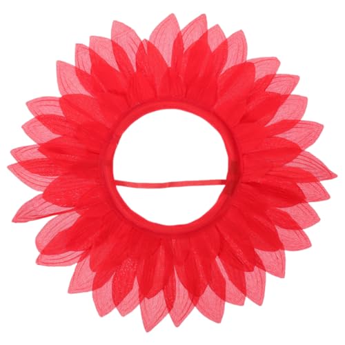 LABRIMP Rotes Blumen Stirnband Sonnenblumen Kostüm Lustiger Sonnenblumen Kopfschmuck Sonnenblumen Kopfbedeckung Dekor Sonnenblumen Kapuze Blumenkostüm Für Tanzparty Requisite von LABRIMP