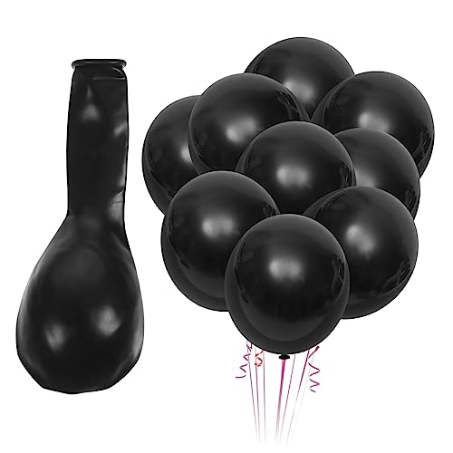 LABRIMP Schwarze Latexballons Deko Ballons Für Geburtstagsfeiern Hochzeiten Und Partys Inklusive Bänder Extra Dicke Qualitätsballons von LABRIMP