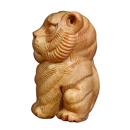 LABRIMP Sternzeichen Tiger Ornament kleine Tierfiguren süßes Tier Retro-Dekor Spielzeugtiere Feng-Shui bürodeko büro Dekoration Holzhandwerk Tiger Figur Schmuck Desktop-Tiger-Dekor Thuja von LABRIMP