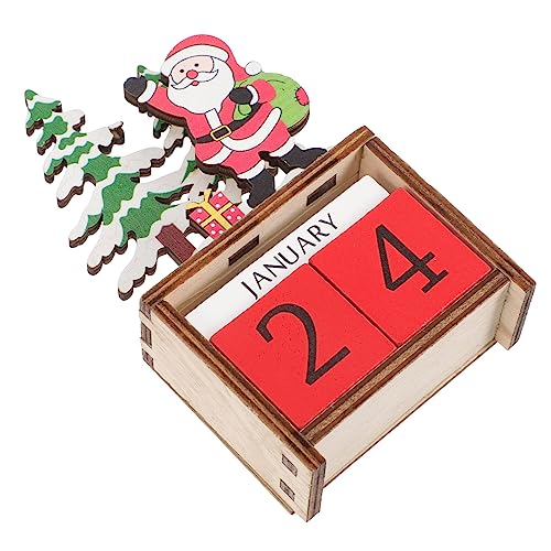 LABRIMP Weihnachtskalender Aus Holz Exquisiter Adventskalender Weihnachtsgeschenke Adventskalenderblöcke Weihnachtsdekoration Weihnachten Adventskalender Kreativer Kalender Hölzern von LABRIMP