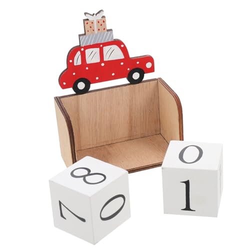 LABRIMP Weihnachtskalender Aus Holz Tischkalender Adventskalender Für Kinder Weihnachten Tischschild Desktop-kalender Vintage-dekor Weihnachtsgeschenke Weihnachtlicher Adventskalender von LABRIMP