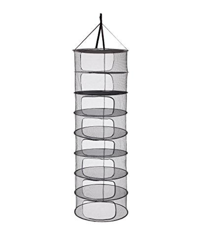 LABT Trocknungsnetz Drynet Grow Netz Trockennetz Hängetrockner Drying net zum Aufhängen mit Durchmesser 60 cm x 8 Fächern zusammenfaltbar von LABT