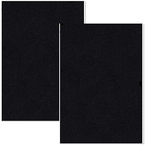 2 Stück Leinen Selbstklebende Stoffe Patches,Leinenstoff Reparatur Patches,Leinen-Reparaturflicken,Reparaturflicken für Reparieren Sie Löcher,Sofas,Kleidung,Autositze,Daunenjacke,20x25 cm,Schwarz von LABUYI