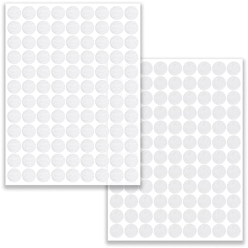 LABUYI Klettpunkte Selbstklebend 10mm,Klett Klebepunkte,Self Adhesive Klett Klebe Punkte,Hook and Loop Dots,200 Stück Punkte 100 Paar(Weiß) von LABUYI