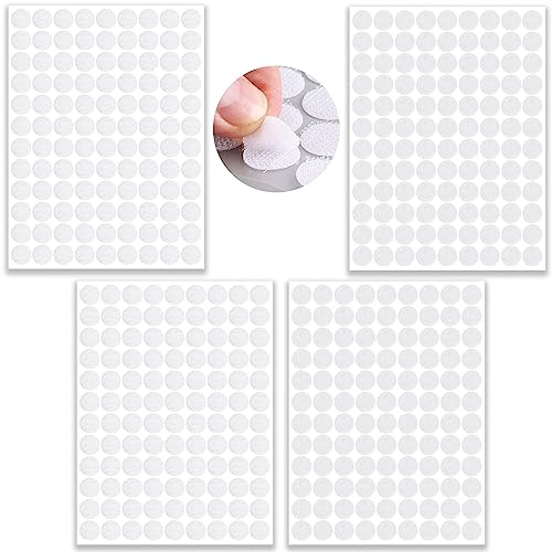 Klettpunkte Selbstklebend 10mm,Klett Klebepunkte,Self Adhesive Klett Klebe Punkte,Hook and Loop Dots,400 Stück Punkte 200 Paar(Weiß) von LABUYI