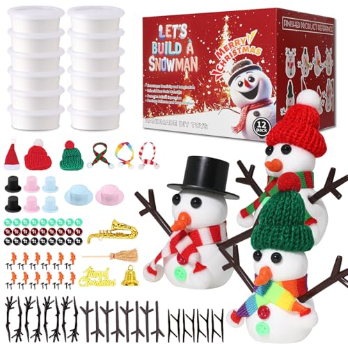 LAHAND Schneemann-Set, Schneemann-Bastelarbeiten für Kinder, Modelliermasse, Schneemann, DIY-Sets, Weihnachtsstrumpffüller für Kinder, perfekt für den Winter, Kinderurlaub, Party, Dekoration, von LAHAND