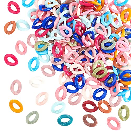 100 Stück Acryl-Verbindungsringe, Schnellverbindung, Twist-Verbindungsverbinder für Schmuck, Kabelketten, Kettenschnalle von LAIOUSN