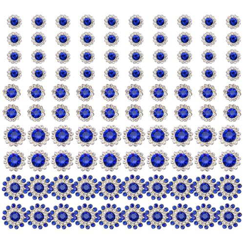 Blumen-Strasssteine zum Aufnähen, verschiedene Größen, Kristall, flache Rückseite, für Kleidung, Kleider, Schuhe, Taschen, Dekoration, Schmuckherstellung, 100 Stück Blumen-Strasssteine zum Aufnähen, verschiedene Größen, Kristall, flache Rückseite, für Kleidung, Kleider, Schuhe, Taschen, Dekoration, Schmuckherstellung, 100 Stück von LAIOUSN