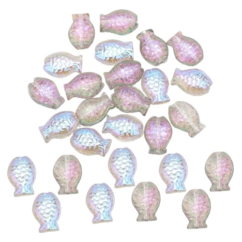 Bunte Glasperlen, handgefertigtes Schmuckzubehör, Fischform, Glasperlen, handgefertigtes Perlen-Set für Schmuck, 30 Stück von LAIOUSN