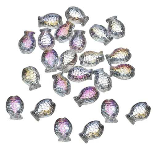 Bunte Glasperlen, handgefertigtes Schmuckzubehör, Fischform, Glasperlen, handgefertigtes Perlen-Set für Schmuck, 30 Stück von LAIOUSN