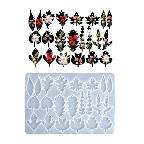 Professionelle Silikonform für Blatt-Ohrschmuck zum Basteln, einzigartige Harz-Ohrringe, Anhänger und Schlüsselanhänger-Zubehör Professionelle Silikonform für Blatt-Ohrschmuck zum Basteln, einzigartige Harz-Ohrringe, Anhänger und Schlüsselanhänger-Zubehör von LAIOUSN