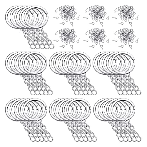 Schmuckherstellungszubehör, 250 Stück Metall-Schlüsselanhänger mit Kette und Biegeringen, Schmuckherstellung von LAIOUSN