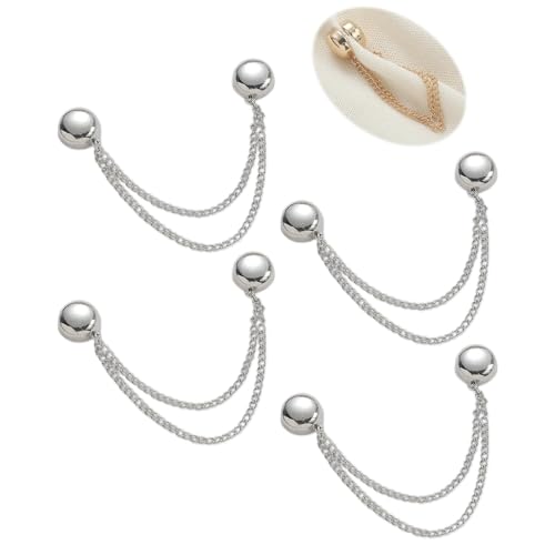 LAKEMON 4er-Pack multifunktionale magnetische Kleidungsclips, vielseitig einsetzbare Bunte Brosche ohne Anstecknadeln, für Damenkleidung, Hijab-Anstecknadeln zum Dekorieren (Silver) von LAKEMON