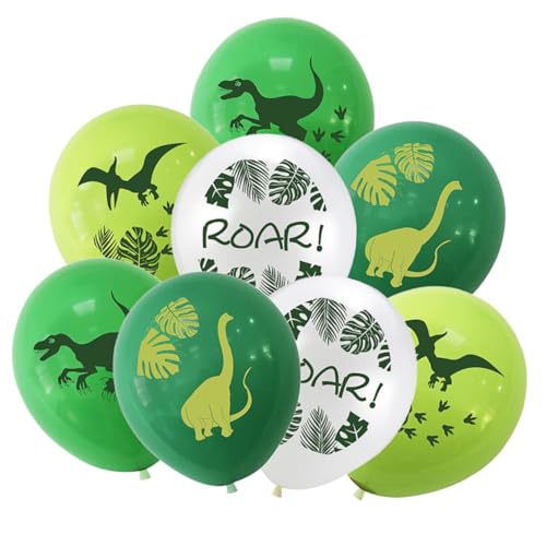 LALADEFIEE 1 Satz 32 Stück Dinosaurier Bedruckter Ballon Dschungeldekorationen Dinosaurier Bedruckte Party Ballons Geburtstagsparty Zubehör Dinosaurier Ballons Große Geburtstagsparty von LALADEFIEE