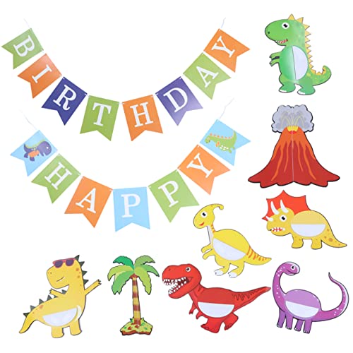 LALADEFIEE 1 Satz Dinosaurier Motto Partydekorationsbanner Geburtstagsbanner Für Kinder Ideal Für Dinosaurier Themenpartys Und Feierlichkeiten Hochwertiges Partyzubehör Bunten Farben von LALADEFIEE