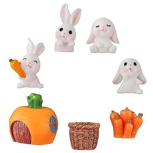 LALADEFIEE 1 Satz Kuchendekoration hasenfiguren animal figures Geschenkidee caketopper 1 kleiner Hase Jahr der Hasenfigur Zubehör für Hasengeburtstagsfeiern Miniaturkaninchen schmücken PVC von LALADEFIEE