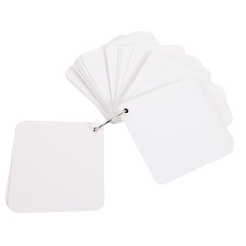 LALADEFIEE 1 Satz leere Karte unbedruckter weißer Karton Notizblock mit den Ringen Karten studieren kinder cards stickkarten für kinder Mehrzweck-Blankokarten Karteikarten lernen Papier von LALADEFIEE