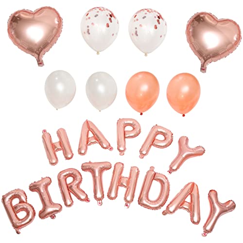 LALADEFIEE Luftballons Geburtstag 1 Set Rosé Ballon Set Geburtstagsfeier Deko Für Ädchen Und Frauen Luftballons Für 60 Geburtstag Party Dekorationen Aluminiumfolie Und Ballons Happy Birthday von LALADEFIEE