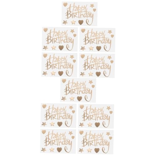 LALADEFIEE 10 Stück „Alles Zum Geburtstag“ Aufkleber Luftballons Aufkleber Für Kinder Buchstabenaufkleber Luftballons Golddekor Dekorieren Wandaufkleber von LALADEFIEE