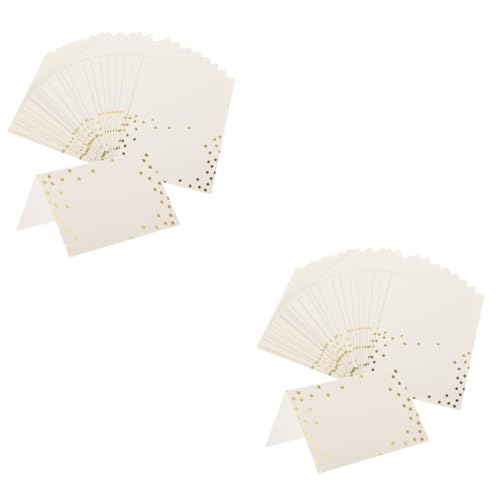 LALADEFIEE 100 Stk Sitzplatzkarte Sitzkarten Tischkarten für die Tischdekoration hochzeitskarte wedding card Schilderkarten für die Hochzeit Karten mit Hochzeitsschildern Papier Golden von LALADEFIEE