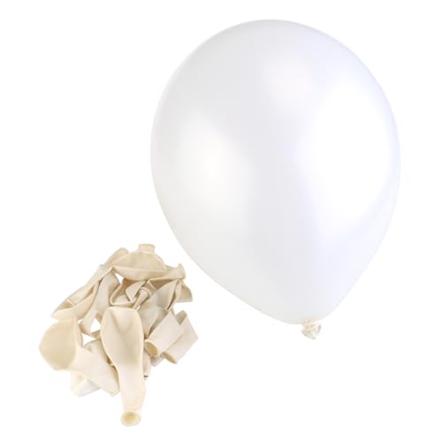 LALADEFIEE 100 Stück 10 Zoll Latexballons Weiß Für Party Und Hochzeitsdekoration Luftballons Für Kinder Und Spaß Ideal Für Babyparty Und Festlichkeiten von LALADEFIEE