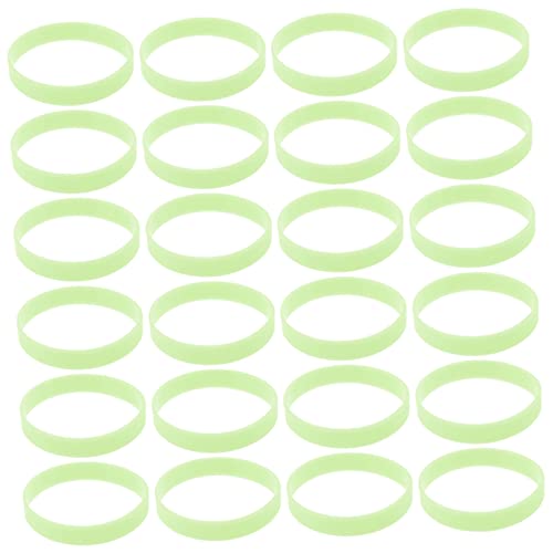 LALADEFIEE 100st Leuchtendes Silikonarmband Kinderparty-armband Stirnbänder Für Damen Große Leuchtstäbe Einfarbiges Armband Partybevorzugungsarmbänder Glow-slap-armband Bands Kieselgel Green von LALADEFIEE