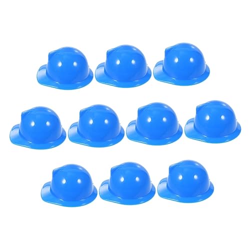 LALADEFIEE 10St Mini-Bauhut tiermütze doll Accessories Dekorative Puppenmütze Sicherheitshelm Dekoration DIY Puppenhut Hüte Baubecher Mini-Puppenhelm Cake Topper Helm Plastik Blue von LALADEFIEE