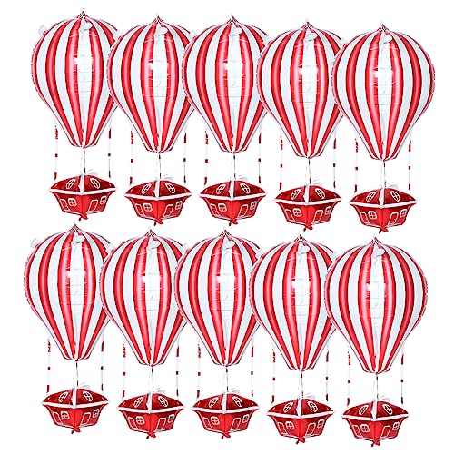 LALADEFIEE 10st Luftballons Für Geburtstagsfeiern Kinder Dekor Heißluftballon Folienballons Die Schlauchboote Heißluftballon Aus Folie Kinderparty Ballon Aufblasbare Puppen Rot Aluminiumfolie von LALADEFIEE