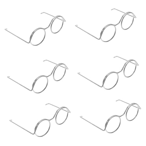 LALADEFIEE 10st Puppenbrille Puppe Verkleiden Sich Brillen Puppenkostümzubehör Puppenglas Miniaturbrille Ohne Linse Mini-Brille Für Puppe Brillen Für Puppen Puppendekoration Silver Eisen von LALADEFIEE