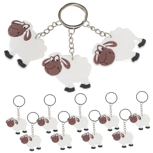 LALADEFIEE 12 Stück Schaf Schlüsselanhänger Lamm Schlüsselanhänger Schaf Hängeanhänger Kinder Schlüsselanhänger Schaf Charm Schlüsselanhänger Schaf Schlüsselanhänger Schaf von LALADEFIEE