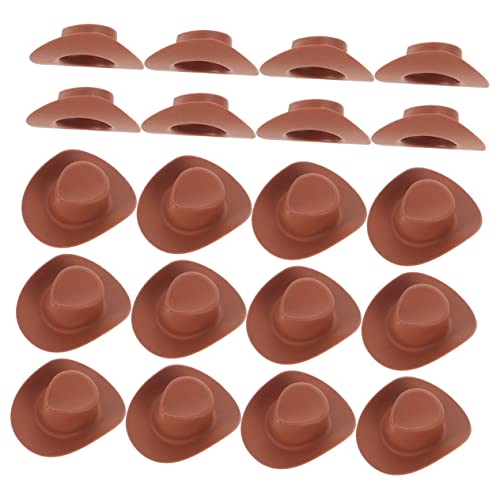 LALADEFIEE 120 STK Mini-Cowboyhut Miniatur-Mini-Hüte Sombrero Kinderhandwerk Kleinkind dekor Puppenhüte Spielzeug für Kinder kinderspielzeug Mini-Hut kleine Hüte für Puppen Plastik Brown von LALADEFIEE