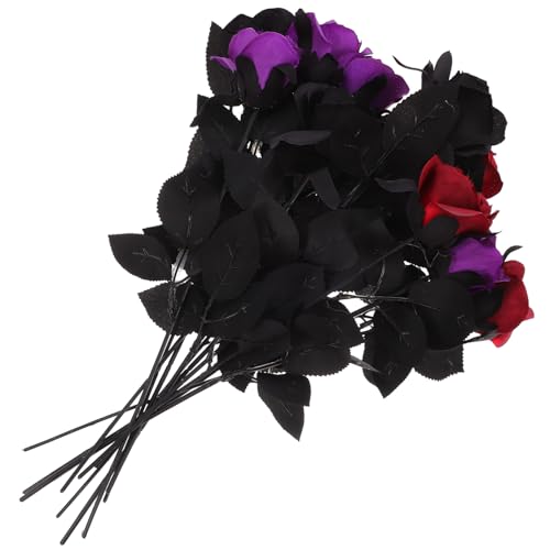 LALADEFIEE 12St Künstliche Rose mit Augäpfeln Halloween-Dekor Blumen künstlich künstliche Rosen Halloween Dekoration künstliche Blumen Halloween gefälschter Blumenstrauß Blumen gefälscht ABS von LALADEFIEE