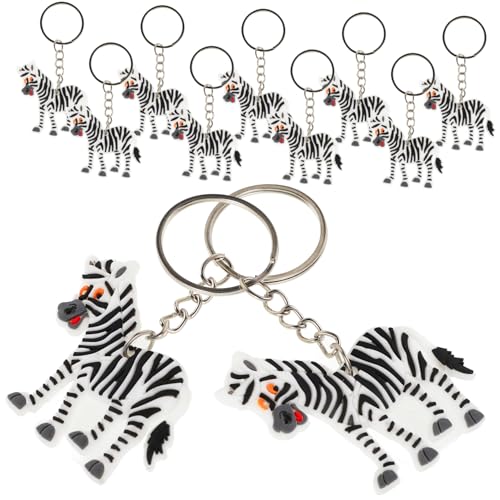 LALADEFIEE 12St Zebra-Schlüsselanhänger süßer auto schlüsselanhänger Schlüsselanhängerhalter kinder schlüsselanhänger lustige schlüsselanhänger Schlüsselringe Schlüsselbund Zebra-Anhänger von LALADEFIEE