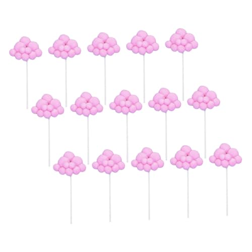 LALADEFIEE 15st Kuchendekoration Kuchen-wolken-topper Cupcake Topper Zum Geburtstag Party-kuchen-dekor Kuchen Picks Cupcake-topper Für Party Cupcake Topper Für Die Hochzeit Papier Rosa von LALADEFIEE