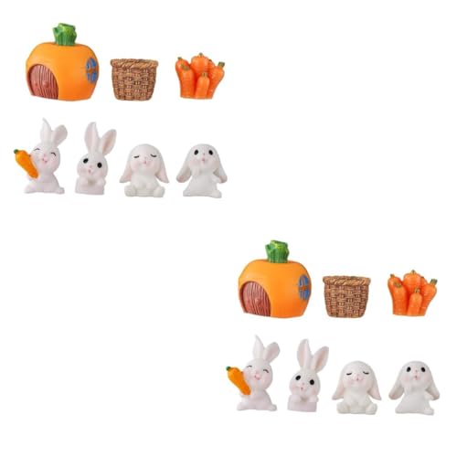 LALADEFIEE 2 Sätze Kuchendekoration Mini-Tierfiguren Autospielzeug Kaninchen-Tierfigur Jahr der Hasenfigur hasenfiguren animal figures Miniaturkaninchen schmücken Miniatur-Kaninchenfigur PVC von LALADEFIEE