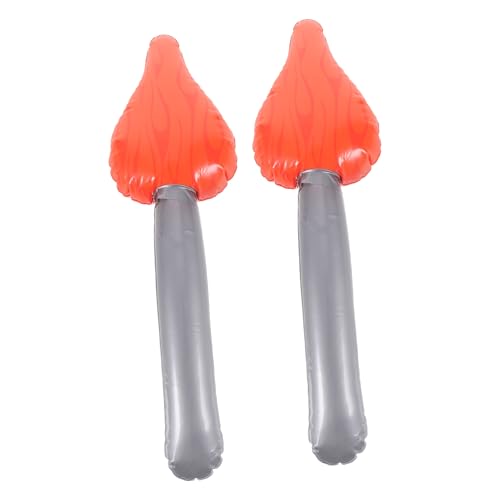 LALADEFIEE 2 Stück Aufblasbare Taschenlampe Aufblasbarer Feuerstab Rollenspiel Künstliches Brennholz Party Fackel Partyspiele Für Cosplay Aufblasbare Spaß Fackel Party Dekorationen von LALADEFIEE