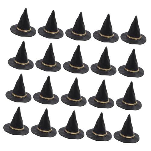 LALADEFIEE 20St Halloween-Hexenhut Hexenhut für Puppen Hexenhut-Dekore Hexenhut Miniatur Kleiner schwarzer Hexenhut Mini-Hexenhut-Requisite kleine Huthüllen Mini-Hexenhüte Puppenhüte Plastik von LALADEFIEE