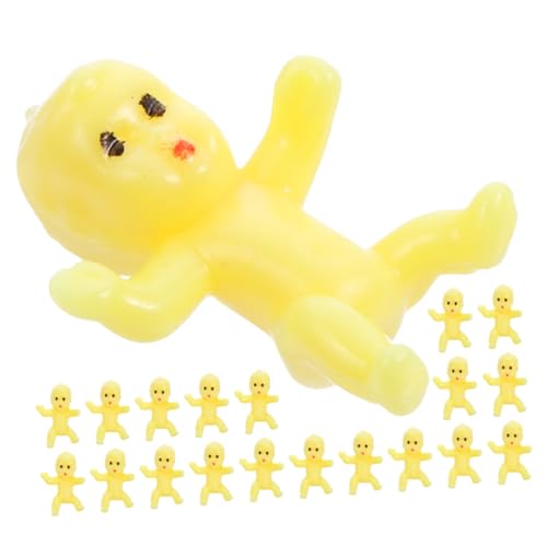 LALADEFIEE 20st Mini- -eiswürfel -minipuppen Babyfiguren Aus Kunststoff Partygeschenk Mini-Babys Für Babyparty Badespielzeug Für Babys Partyzubehör Süße Minibabys Yellow Plastik von LALADEFIEE