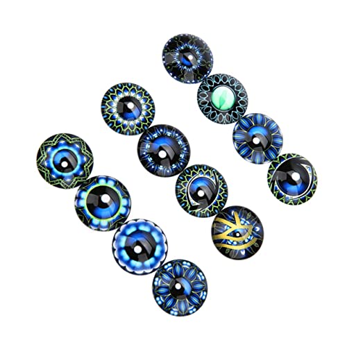 LALADEFIEE 20st Schmuckmaterial Selber Machen Scrapbooking Augenzeit Gem Flecken Runder Cabochon Aus Glas Schmuckaufnäher Edelsteine ​​glasaufkleber Blue von LALADEFIEE