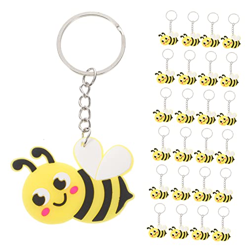 LALADEFIEE 24St Biene Schlüsselanhänger Auto fob Geldbörse Honig bienen bienen zubehör geschenktüten schlüsselkette Schlüsselbund Entzückender Cartoon-Bienen-Schlüsselanhänger PVC von LALADEFIEE