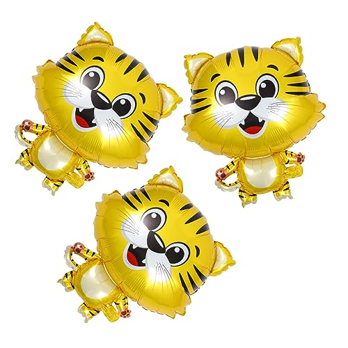 LALADEFIEE 3 Stück Cartoon Tiger Luftballons Für Kinder Perfekte Geburtstagsdekoration Mit Tierthema Bunte Luftballons Für Kindergeburtstag Partyspielzeug Und Feieraccessoires von LALADEFIEE